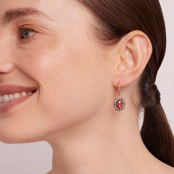 Larkspur & Hawk Arbor Eyelet 1-Drop Hoop Earrings (14k Gold)