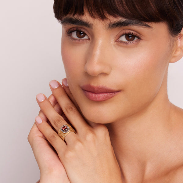 Larkspur & Hawk Arbor Pavé Solitaire Cigar Band (14k Gold)