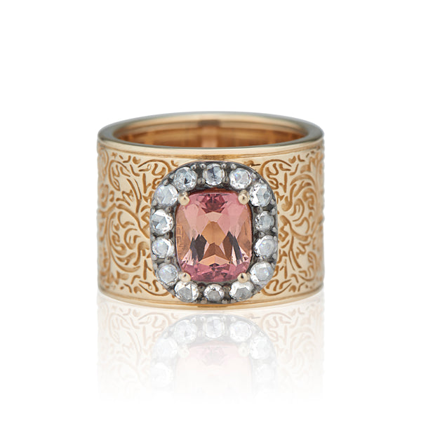 larkspur & hawk Arbor Pavé Solitaire Cigar Band (14k Gold)