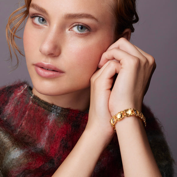 Larkspur & Hawk Bella Large Jeau De Paume Bracelet (Black Rhodium Or Yellow Gold Wash)