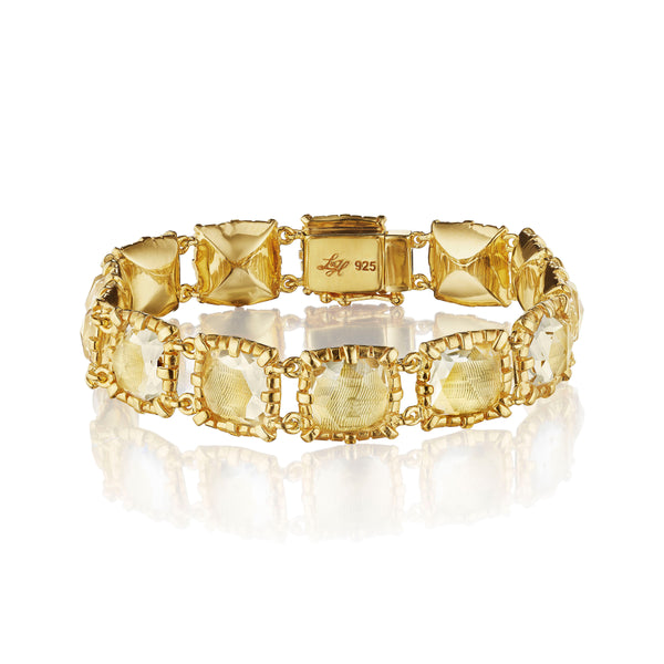 larkspur & hawk Bella Large Jeau de Paume Bracelet (Black Rhodium or Yellow Gold Wash)