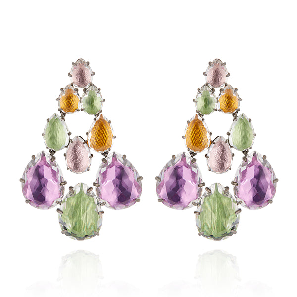 larkspur & hawk Caterina Chandelier Earrings (Black Rhodium or Yellow Gold Wash)