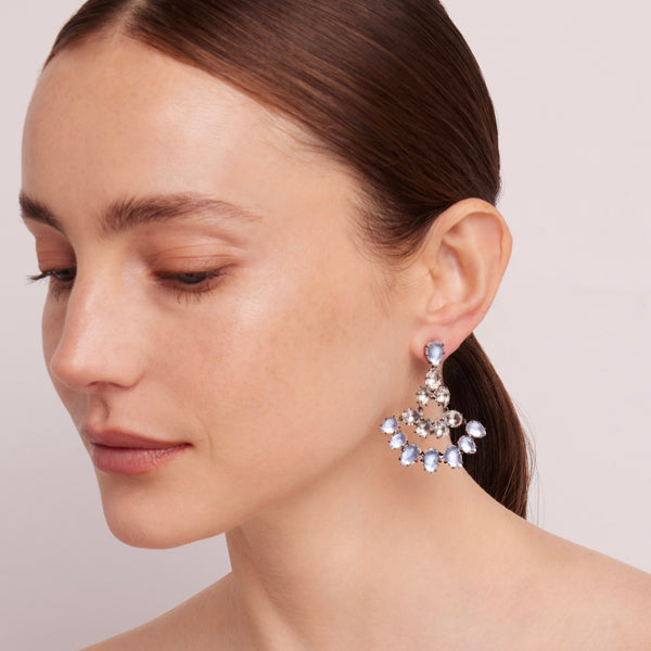 Larkspur & Hawk Caterina Fan Earrings (Black Rhodium Or Yellow Gold Wash)