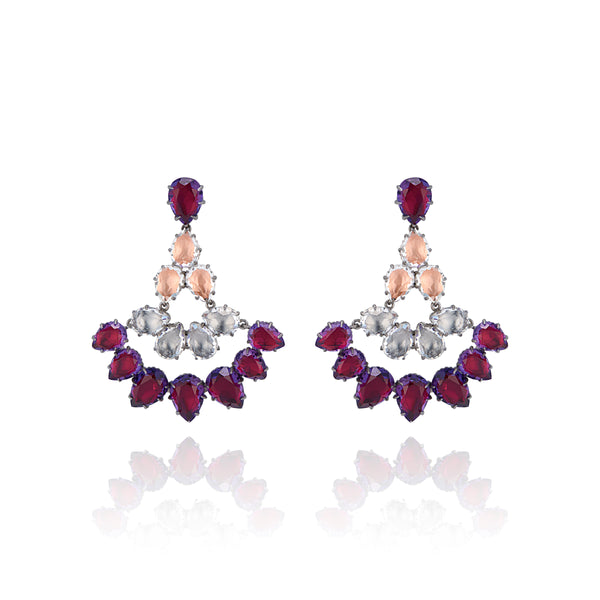 larkspur & hawk Caterina Fan Earrings (Black Rhodium or Yellow Gold Wash)