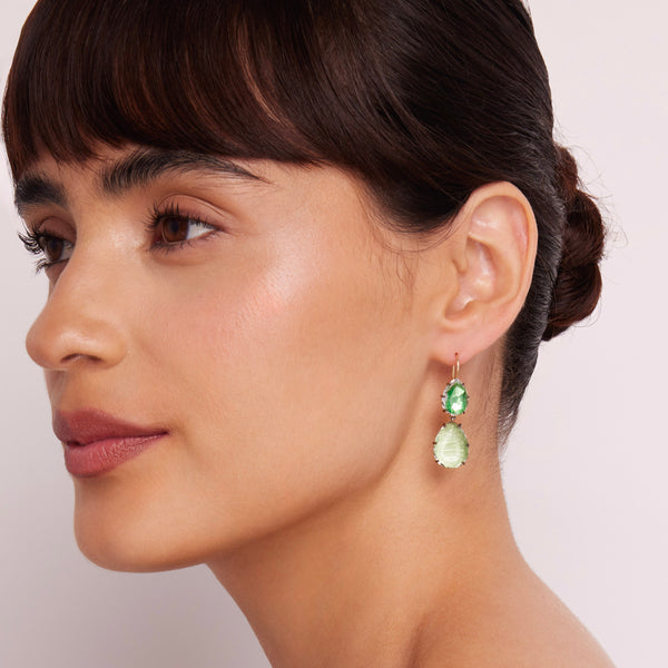 Larkspur & Hawk Caterina Large Double Drop Earring (Black Rhodium Or Yellow Gold Wash)