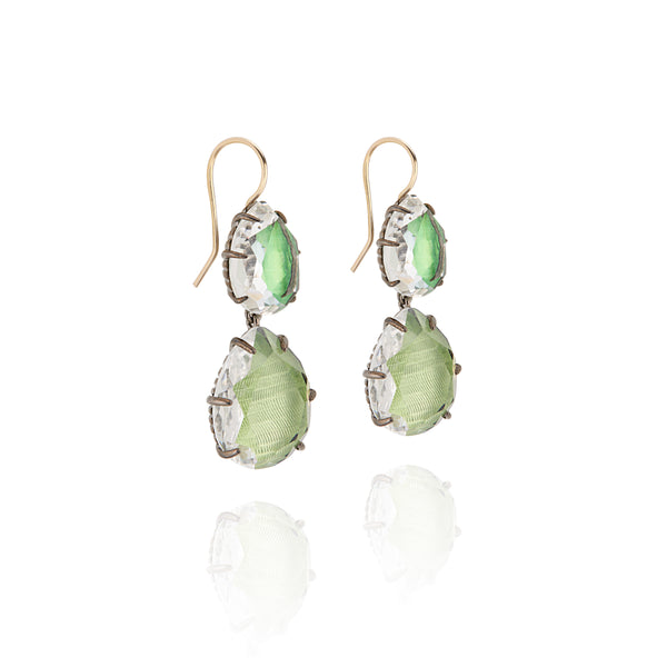 Larkspur & Hawk Caterina Large Double Drop Earring (Black Rhodium Or Yellow Gold Wash)