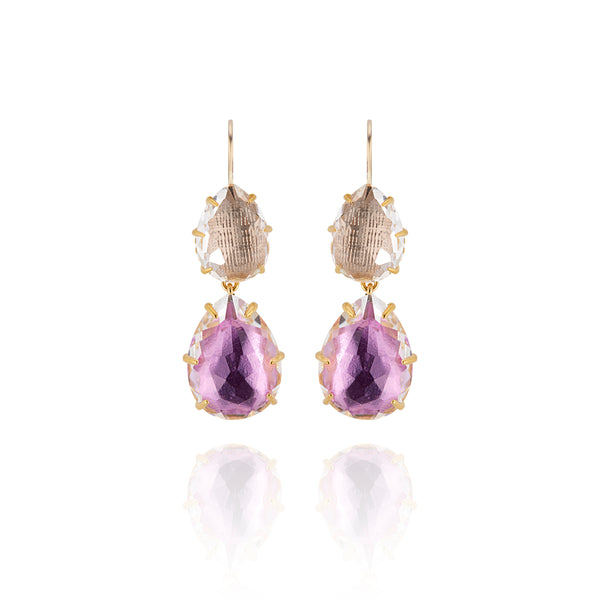 Larkspur & Hawk Caterina Large Double Drop Earring (Black Rhodium Or Yellow Gold Wash)