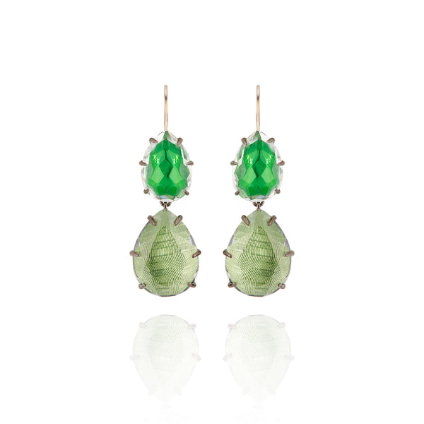 larkspur & hawk Caterina Large Double Drop Earring (Black Rhodium or Yellow Gold Wash)