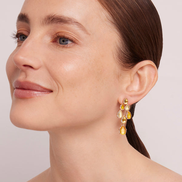 Larkspur & Hawk Caterina Swag Drop Earrings (Black Rhodium Or Yellow Gold Wash)