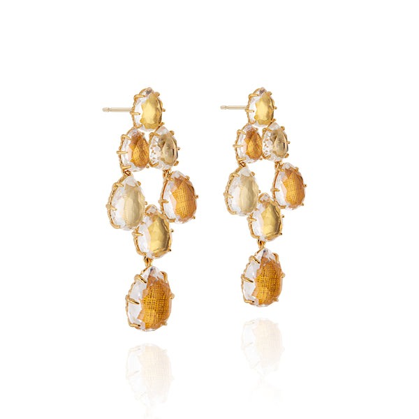 Larkspur & Hawk Caterina Swag Drop Earrings (Black Rhodium Or Yellow Gold Wash)