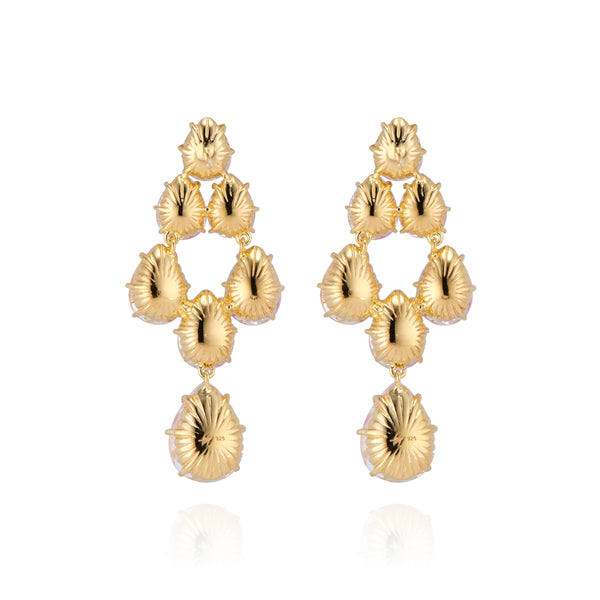 Larkspur & Hawk Caterina Swag Drop Earrings (Black Rhodium Or Yellow Gold Wash)