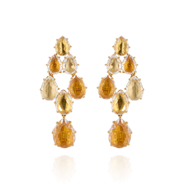 larkspur & hawk Caterina Swag Drop Earrings (Black Rhodium or Yellow Gold Wash)