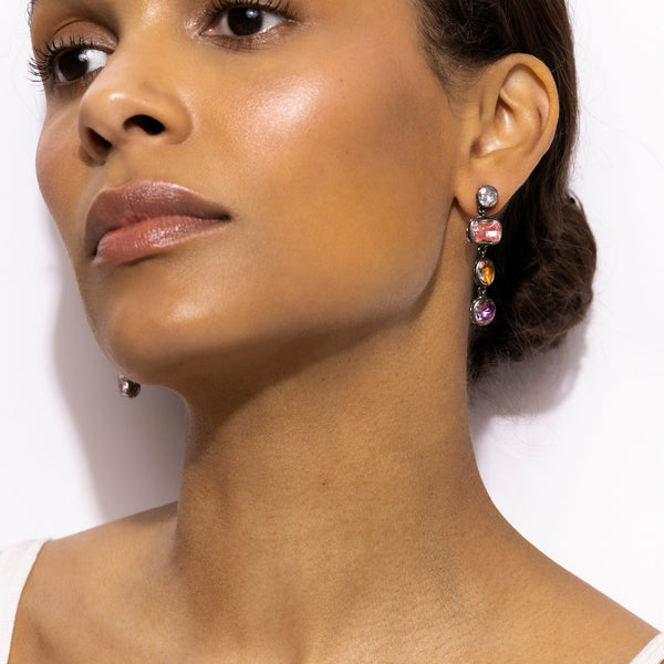 Larkspur & Hawk Catherine 4-Drop Earrings (Black Rhodium Or Yellow Gold Wash)