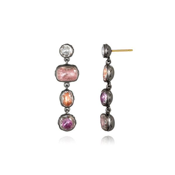 Larkspur & Hawk Catherine 4-Drop Earrings (Black Rhodium Or Yellow Gold Wash)