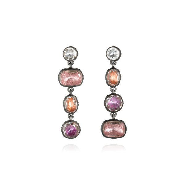 larkspur & hawk Catherine 4-Drop Earrings (Black Rhodium or Yellow Gold Wash)