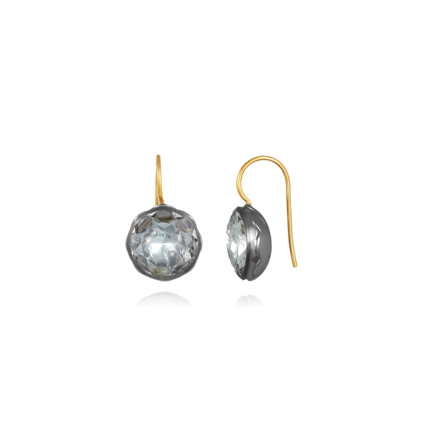 Larkspur & Hawk Catherine Button Earrings (Black Rhodium Or Yellow Gold Wash)