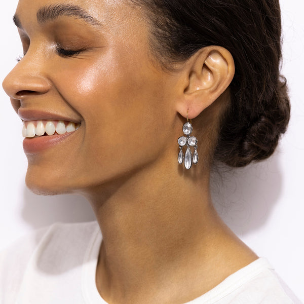 Larkspur & Hawk Catherine Girandole Earrings (Black Rhodium Or Yellow Gold Wash)