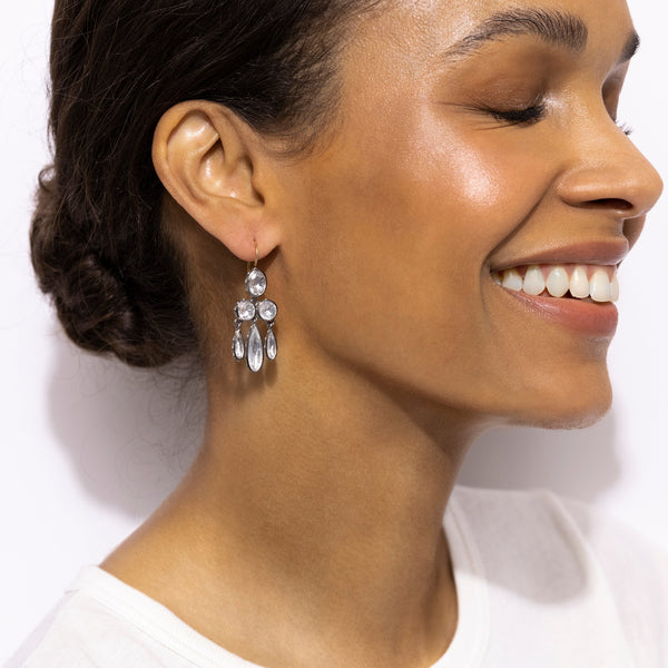 Larkspur & Hawk Catherine Girandole Earrings (Black Rhodium Or Yellow Gold Wash)