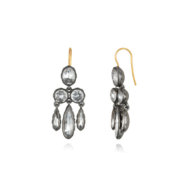Larkspur & Hawk Catherine Girandole Earrings (Black Rhodium Or Yellow Gold Wash)