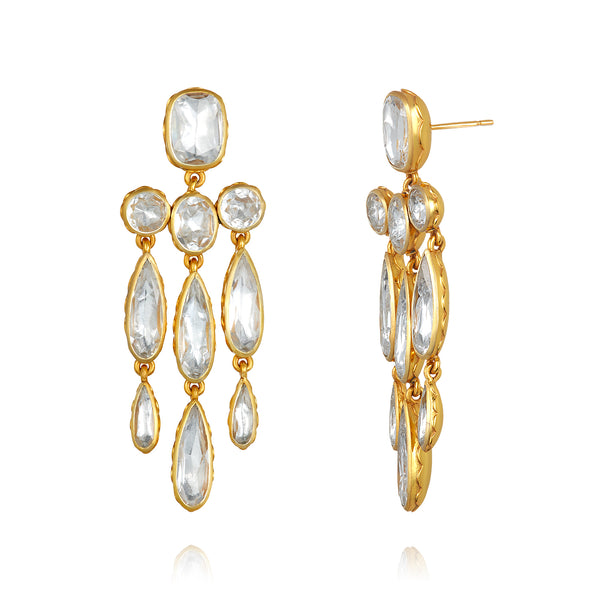 Larkspur & Hawk Catherine Long Girandole Earrings (Black Rhodium Or Yellow Gold Wash)