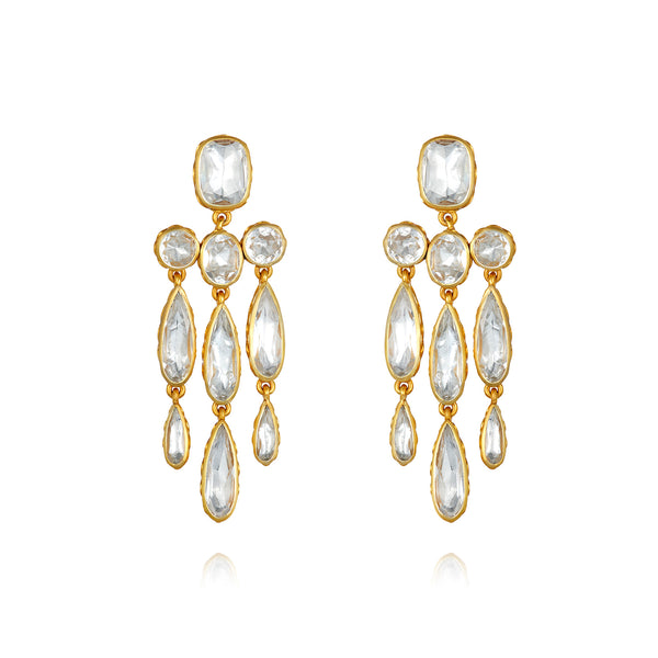 larkspur & hawk Catherine Long Girandole Earrings (Black Rhodium or Yellow Gold Wash)