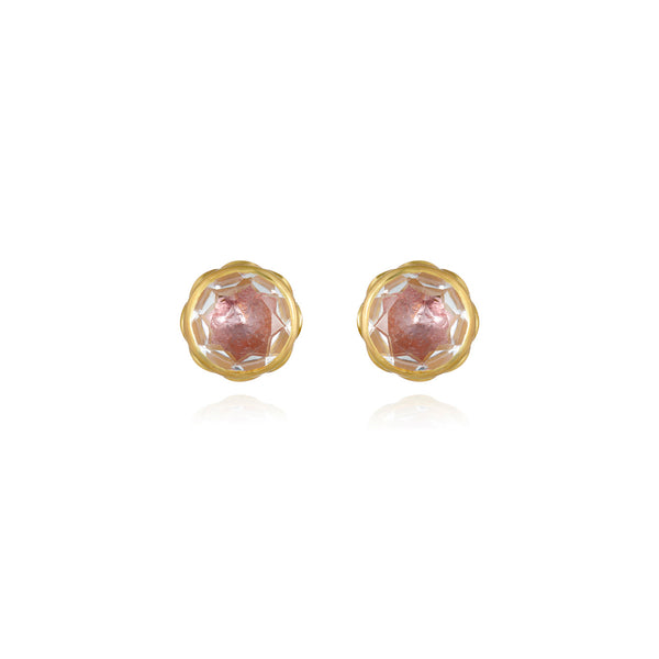 Larkspur & Hawk Catherine Round Stud Earrings (Black Rhodium Or Yellow Gold Wash)