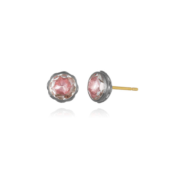 Larkspur & Hawk Catherine Round Stud Earrings (Black Rhodium Or Yellow Gold Wash)