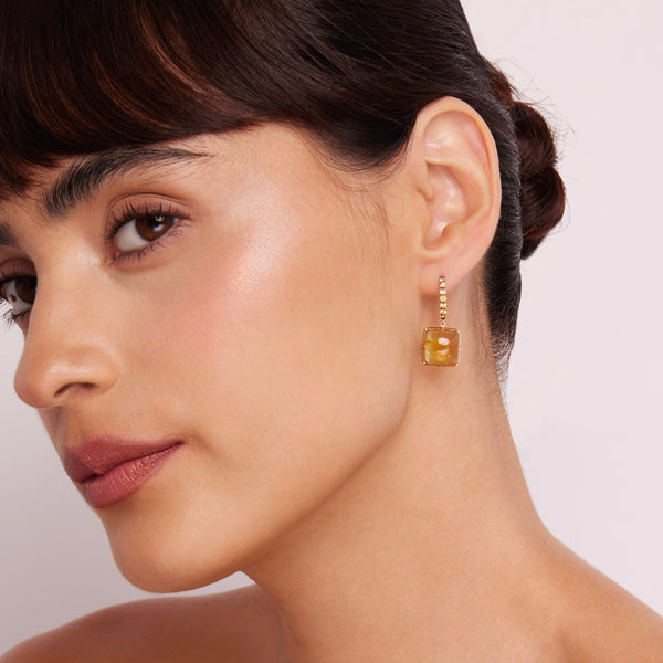 Larkspur & Hawk Emily's Garden Collet 1-Drop Cushion Earrings (14k Gold)