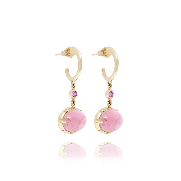 Larkspur & Hawk Emily's Garden Collet 2-Drop Oval Earrings (14k Gold)