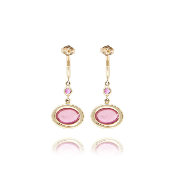 Larkspur & Hawk Emily's Garden Collet 2-Drop Oval Earrings (14k Gold)