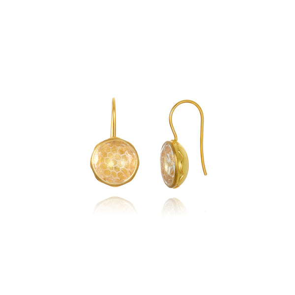 larkspur & hawk L&H Bride Button Earrings (White Rhodium or Yellow Gold Wash)