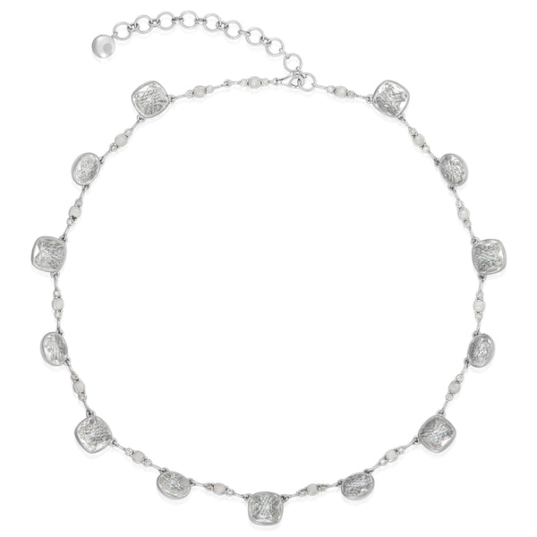 larkspur & hawk L&H Bride Cushion Oval Necklace (White Rhodium Wash)