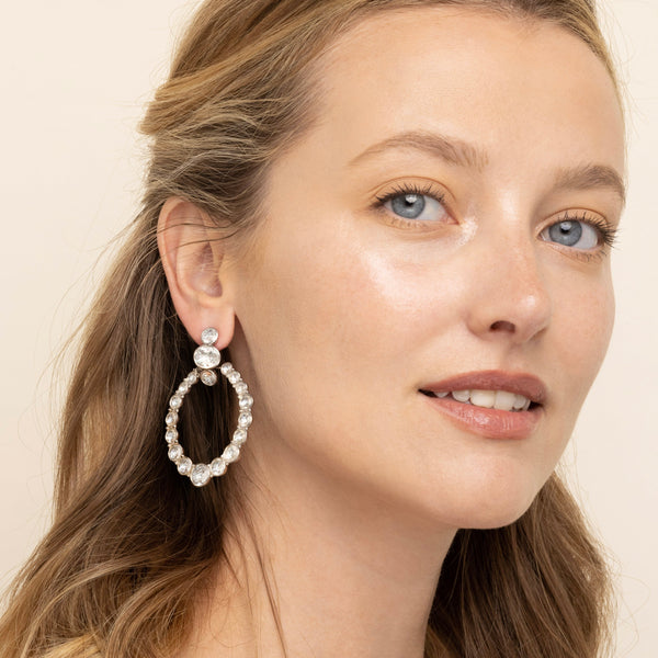 Larkspur & Hawk L&H Bride Door Knocker Earrings (White Rhodium Wash)