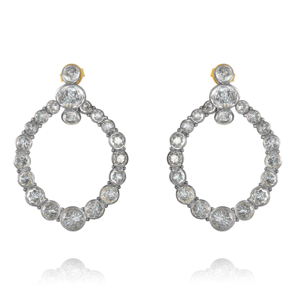 Larkspur & Hawk L&H Bride Door Knocker Earrings (White Rhodium Wash)