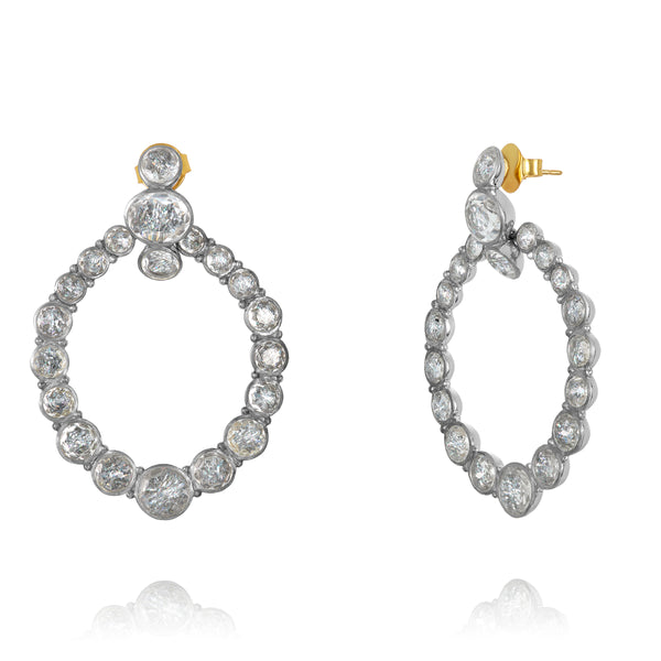 larkspur & hawk L&H Bride Door Knocker Earrings (White Rhodium Wash)