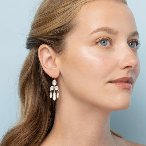 Larkspur & Hawk L&H Bride Girandole Earrings (White Rhodium Or Yellow Gold Wash)