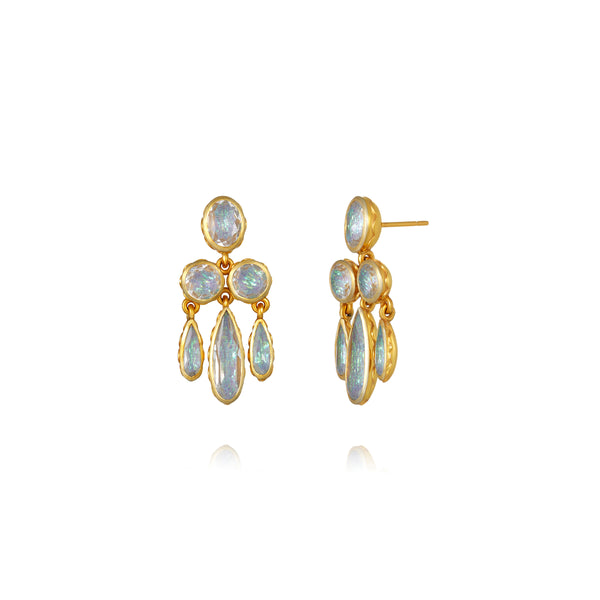 larkspur & hawk L&H Bride Girandole Post Earrings (White Rhodium or Yellow Gold Wash)