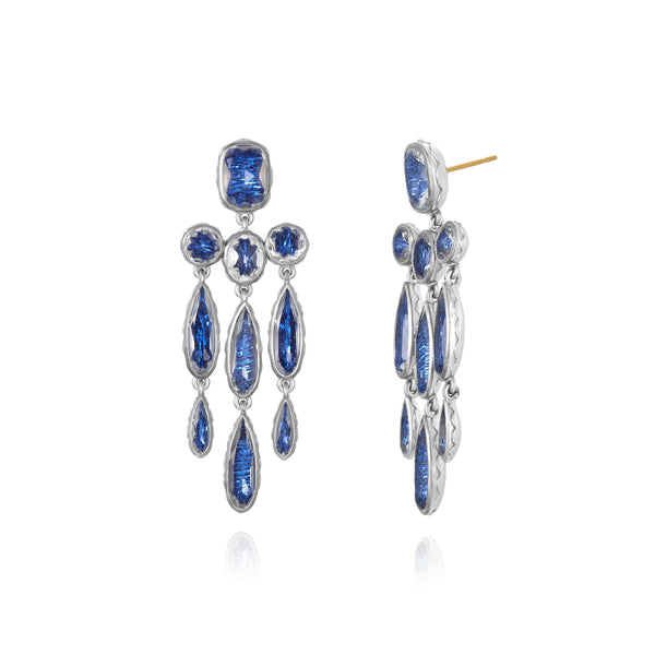 Larkspur & Hawk L&H Bride Long Girandole Earrings (White Rhodium Or Yellow Gold Wash)