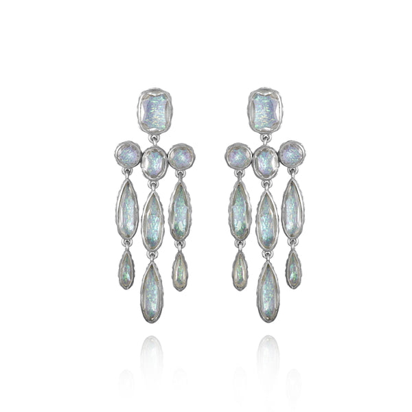 Larkspur & Hawk L&H Bride Long Girandole Earrings (White Rhodium Or Yellow Gold Wash)