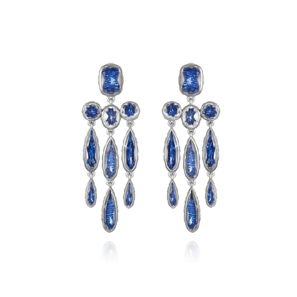 larkspur & hawk L&H Bride Long Girandole Earrings (White Rhodium or Yellow Gold Wash)