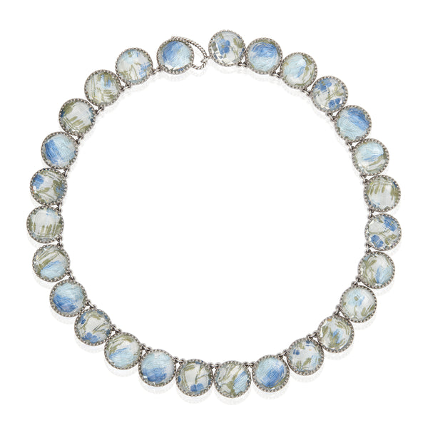 larkspur & hawk L&H Bride Olivia Button Rivière (White Rhodium Wash)