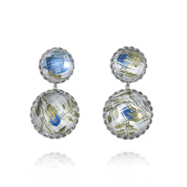 larkspur & hawk L&H Bride Olivia Large Day/Night Earrings (White Rhodium Wash)