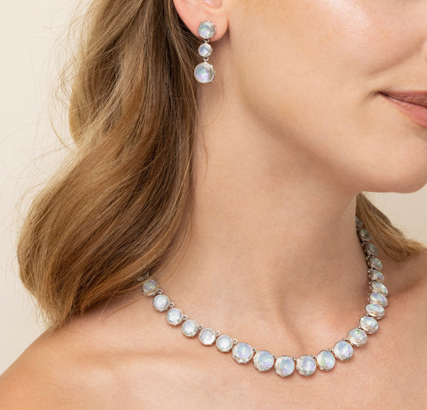 Larkspur & Hawk L&H Bride Round 3-Drop Earrings (White Rhodium Or Yellow Gold Wash)