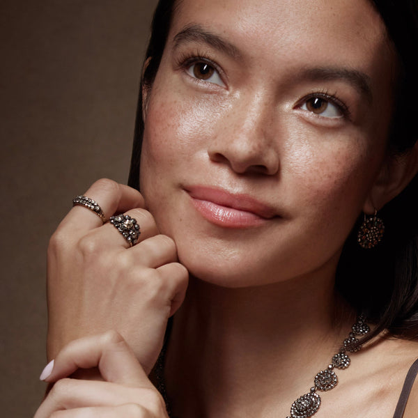 Larkspur & Hawk Antique Cluster Ring Ca 1780