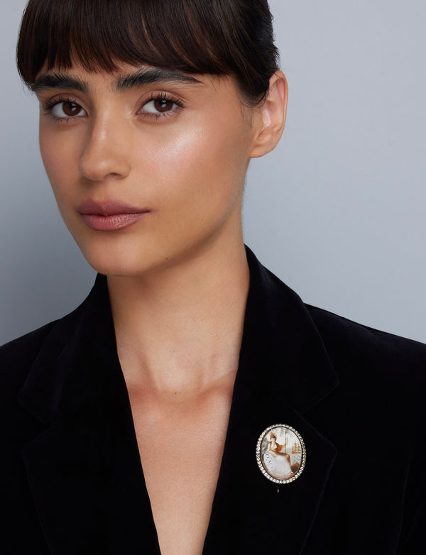 Larkspur & Hawk Antique Lady Britannia Pin Ca 1775