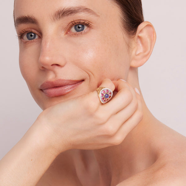 Larkspur & Hawk Arbor Cluster Cigar Band (14k Gold)