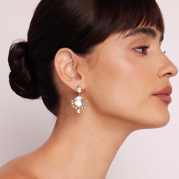 Larkspur & Hawk Bella Compass Earrings (14k Gold)