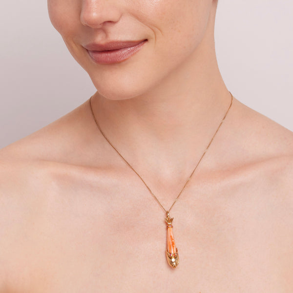 Larkspur & Hawk Fish Pendant (14k Gold)
