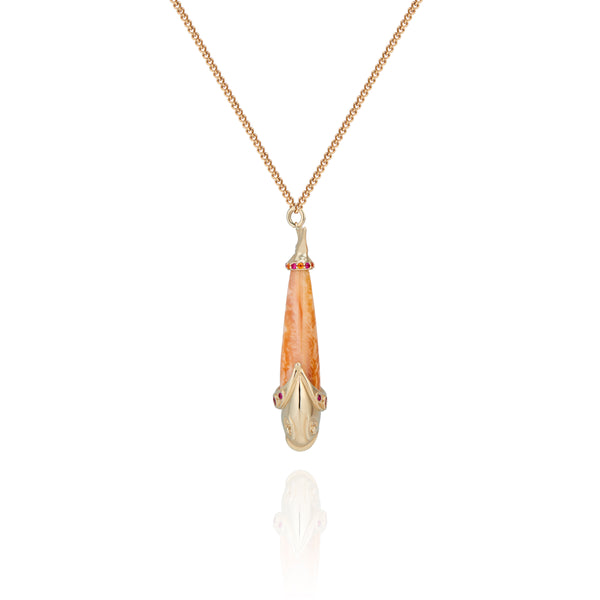 Larkspur & Hawk Fish Pendant (14k Gold)