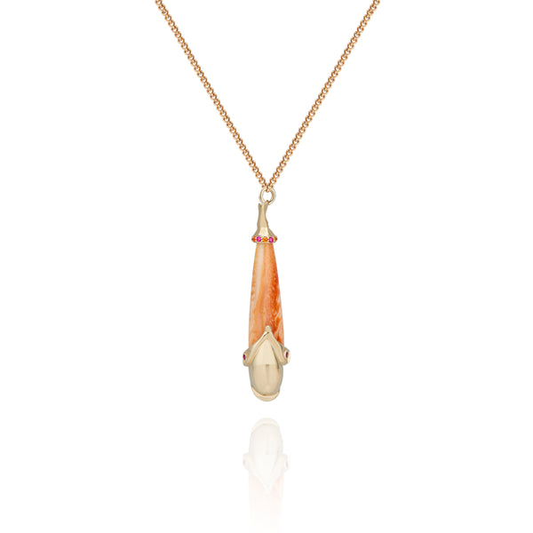 Larkspur & Hawk Fish Pendant (14k Gold)